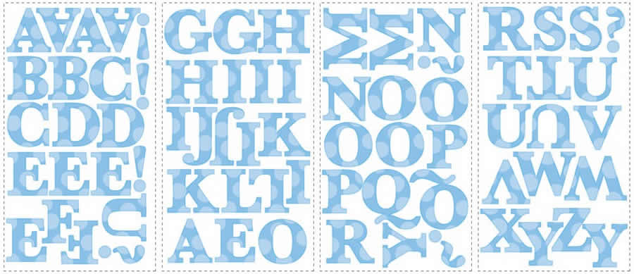 RoomMates 73 Wandsticker Buchstaben blau