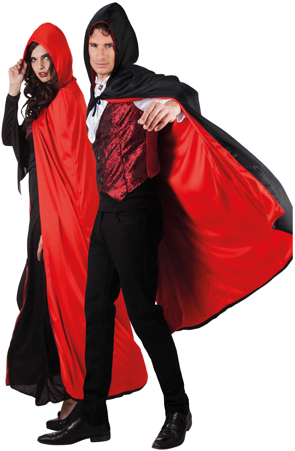 Cape Sundown Teufel Wende Umhang rot schwarz Karneval Halloween Kostüm 150cm 