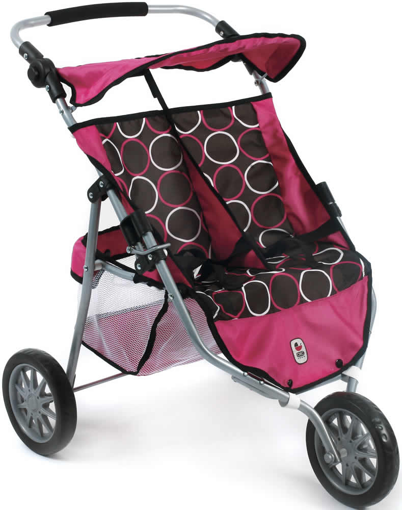 Mini Poussette Bayer Design Roma - Pliable Avec Motifs Bleus | Pour Poupées - 57 Cm - Dès 3 Ans