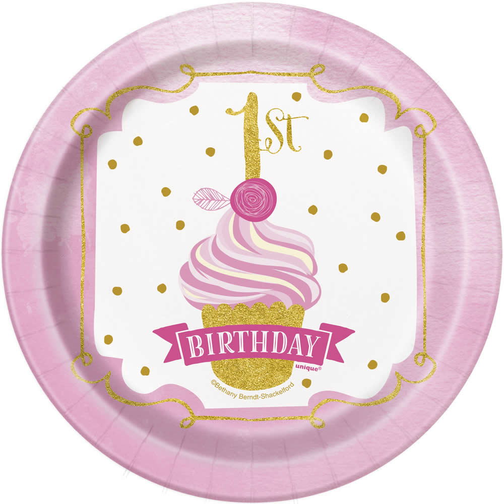 Unique party. Unique посуда. happy birthday girl pink occassions.
